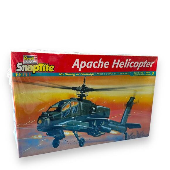 Snaptite Apache Helicopter Model Kit New Vintage Revell 1:72 Scale Sealed USA - Picture 2 of 10